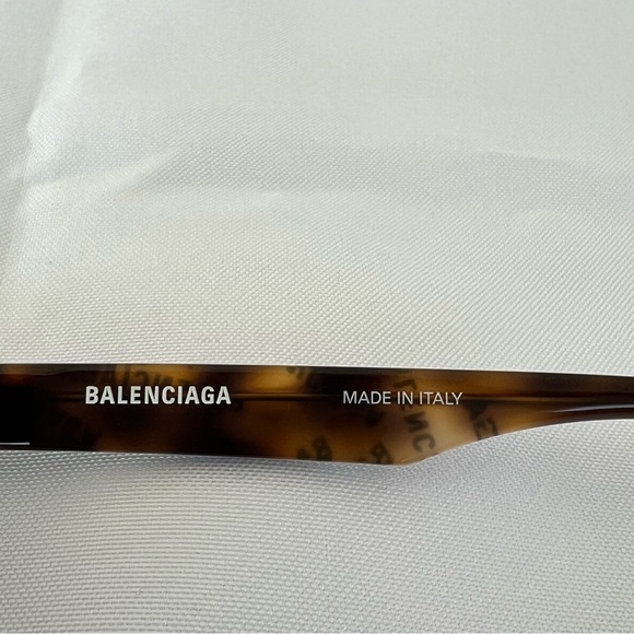 BALENCIAGA BB0127S Tortoise Frame Brown Lenses Square Shaped Sunglasses NWT - Picture 11 of 14